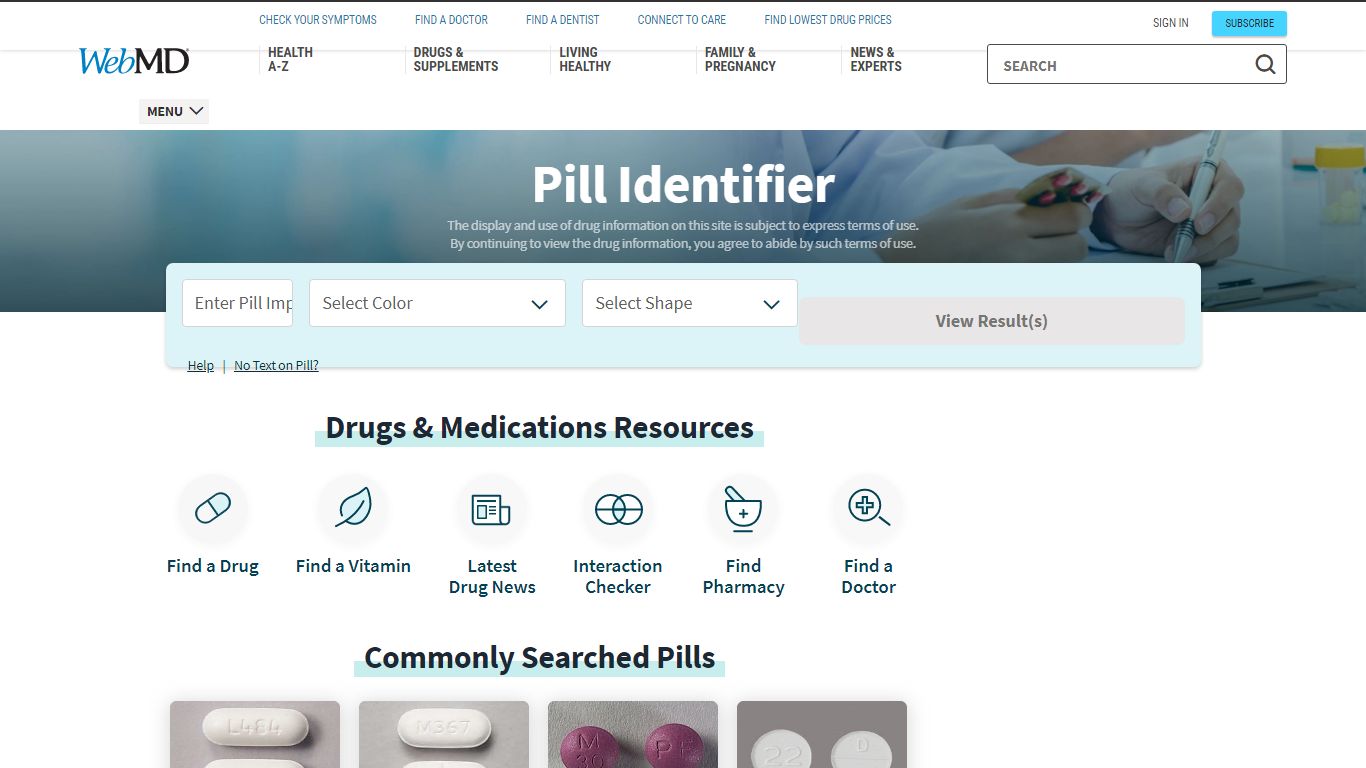 Pill Identifier - Find Pills by Color, Shape, Imprint, or Picture - WebMD