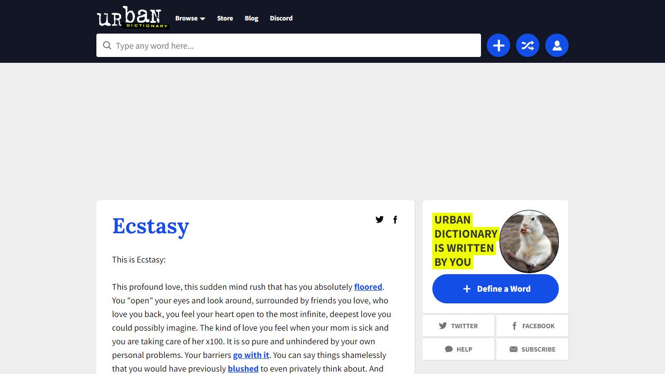 Urban Dictionary: Ecstasy